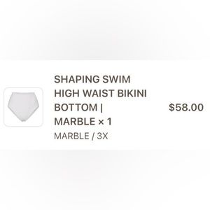 SKIMS SHAPING SWIM HIGH WAIST BIKINI BOTTOM | COLOR: MARBLE | SIZE: 3X